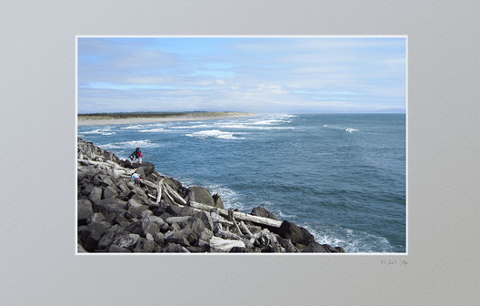 South Jetty of Columbia, constructed of bassalt boulders